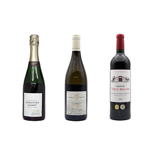 シャンパーニュとフランス銘醸地のワイン　特選3本コース
