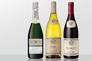 シャンパーニュとフランス銘醸地のワイン 厳選3本コース