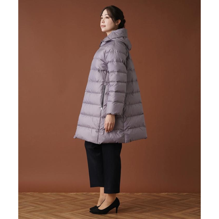 Max Mara もろう WEEKEND・ウエスト切替ロングダウンフレアコート