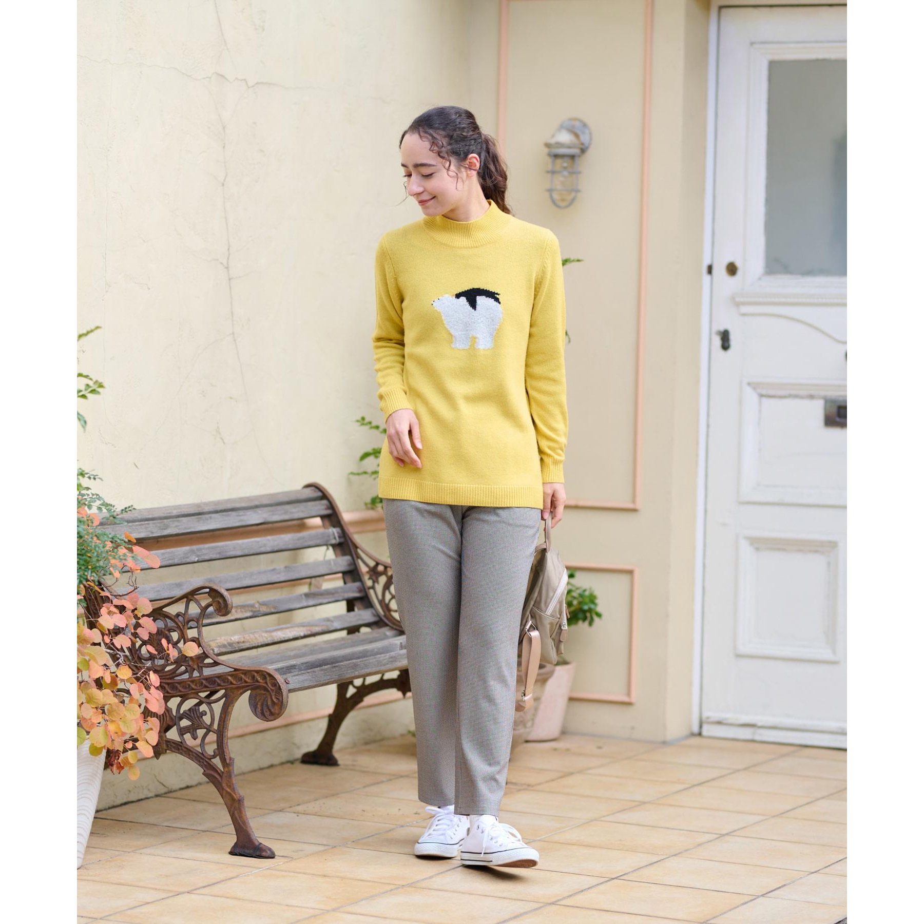 美品 グラニフ シロクマ ペンギン ニット セーター Lサイズ｜メンズ