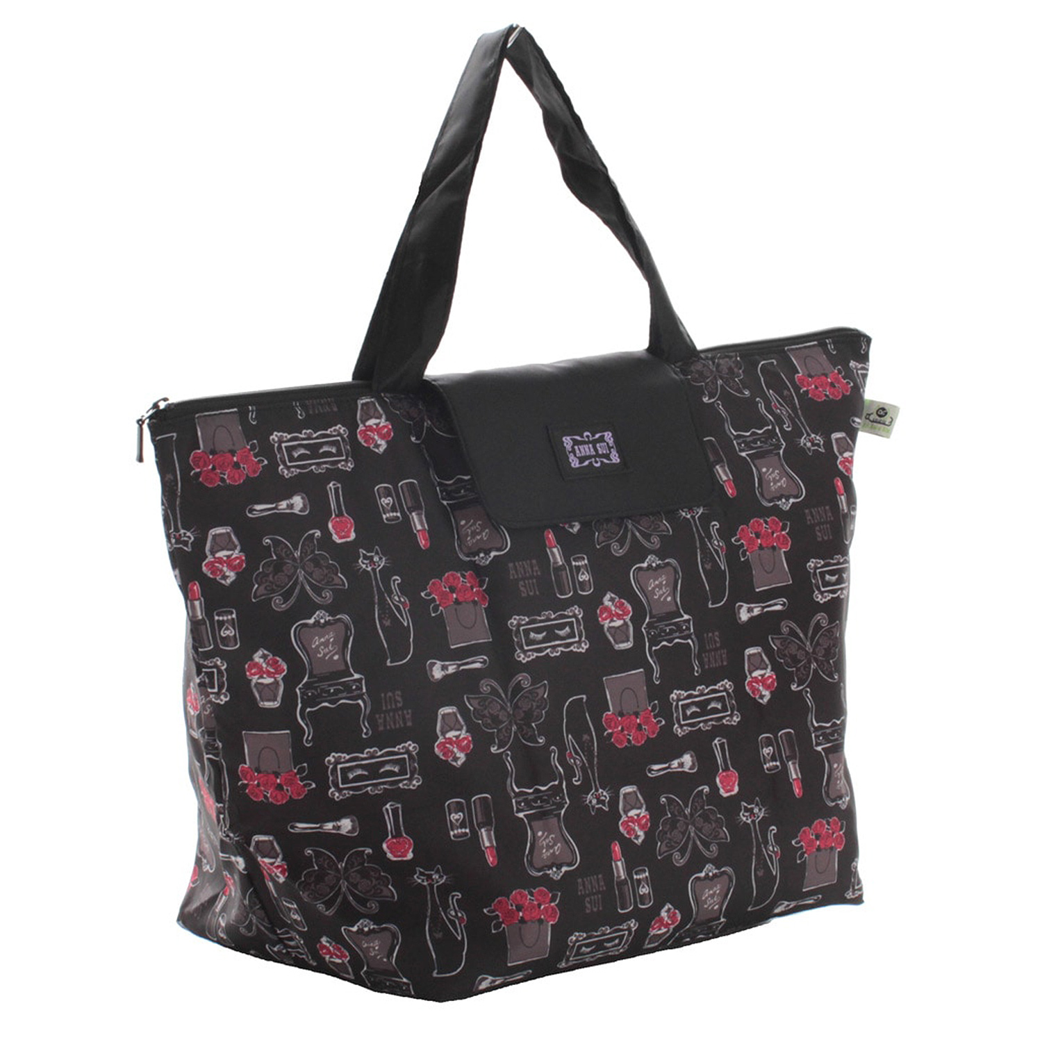 ≪ANNA SUI（アナ スイ）≫ファスナー付きエコバッグ（ブラック