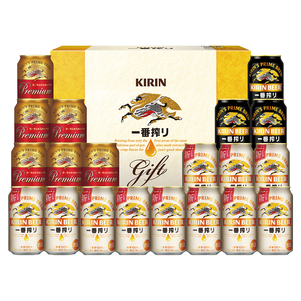 お歳暮≪キリン≫一番搾り 3種飲みくらべセット プレミアム・黒ビール
