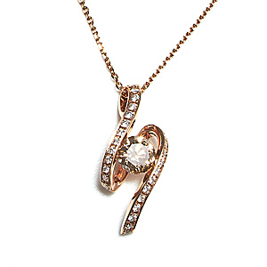 K18PG ブラウンダイヤモンドネックレス