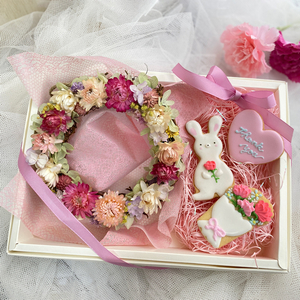 ≪アトリエティーツリー≫お花のリースとアイシングクッキーのセット（Kichijoji Base）　税込5,500円