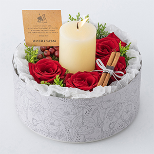 ≪ホシファーム≫『薔薇のケーキでお祝いギフト』ルージュ　キャンドル付（送料込）