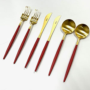 ≪Cutipol（クチポール）≫GOAレッドゴールド ペアディナーセット