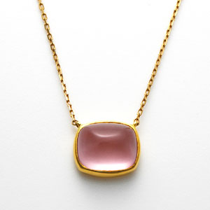 ≪東急タイム≫K18　ローズクォーツネックレス