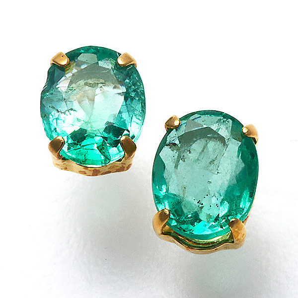 ≪東急タイム≫K18 エメラルドピアス